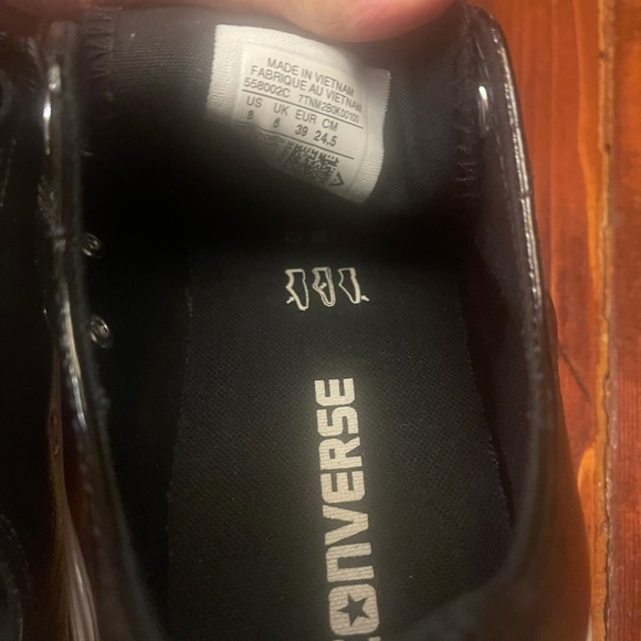 Converse All Star size 8 black leather shoes - Picture 4 of 7